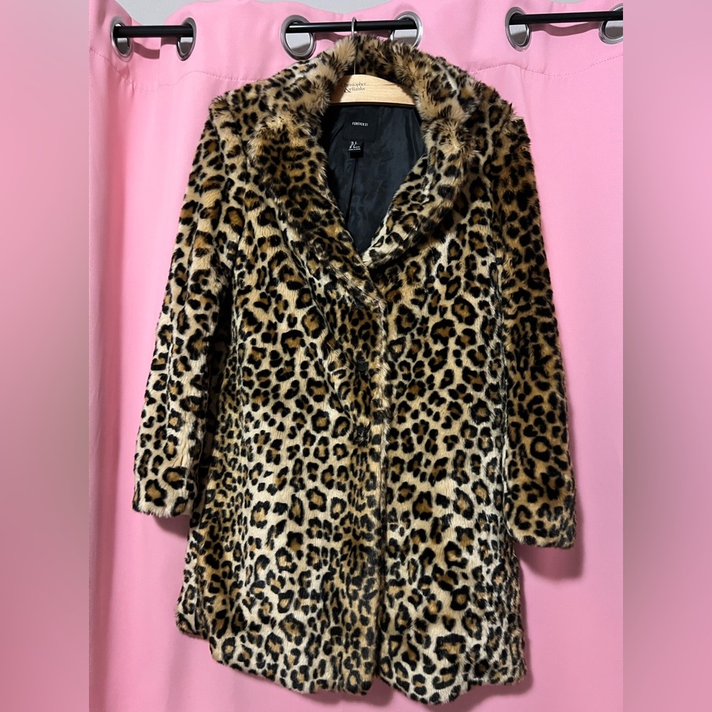 Forever 21 Leopard Print Teddy Jacket